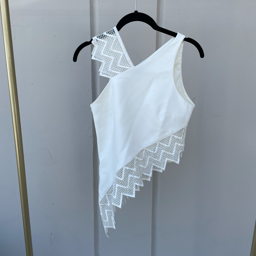 David Korma white asymmetrical top size 6 xs